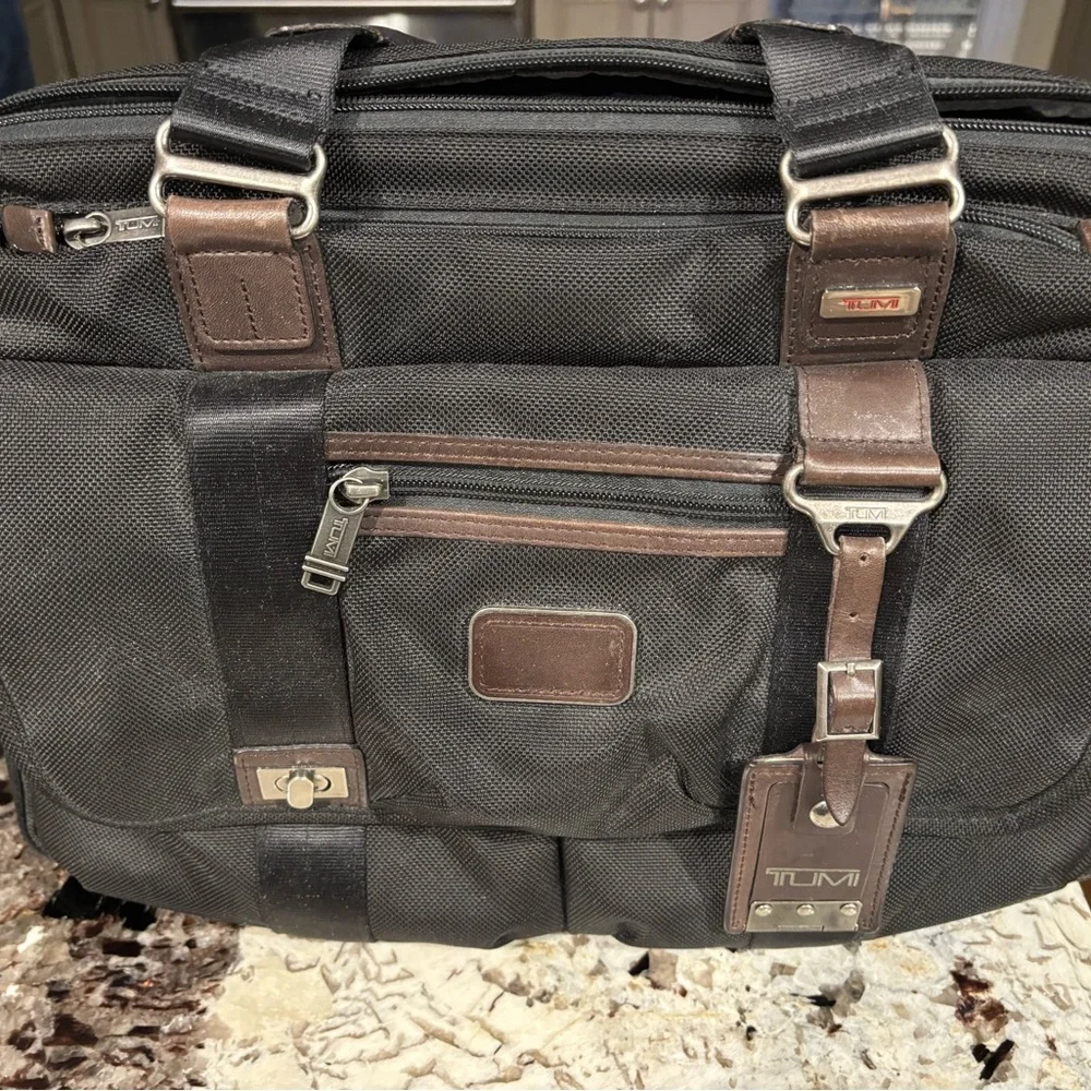 Tumi Black and Brown Men's Briefcase